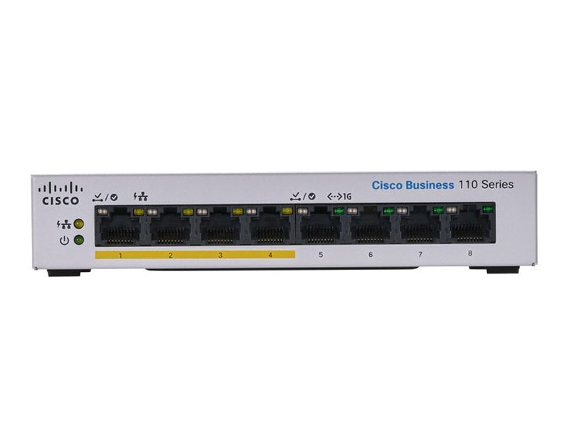 Cisco CBS110-8PP-D 110 Series 8 Port Gigabit Unmanaged Switch 4 Port PoE
