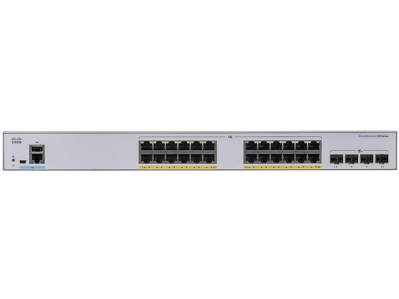 Cisco CBS250 24 Ports Manageable Ethernet Switch, Full PoE, GE, 4x10G SFP+