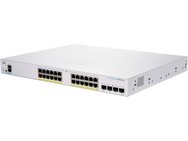 Cisco CBS250 24 Ports Manageable Ethernet Switch, Partial PoE, GE, 4X1G SFP
