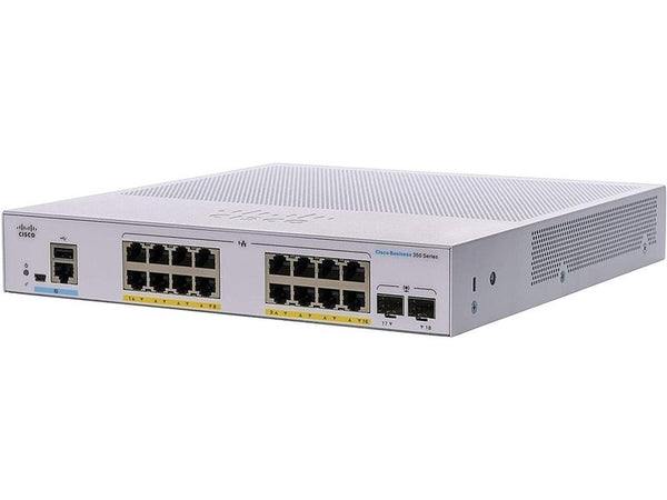 Cisco CBS350 16 Ports Manageable Ethernet Switch, Full PoE, GE, 2x1G SFP