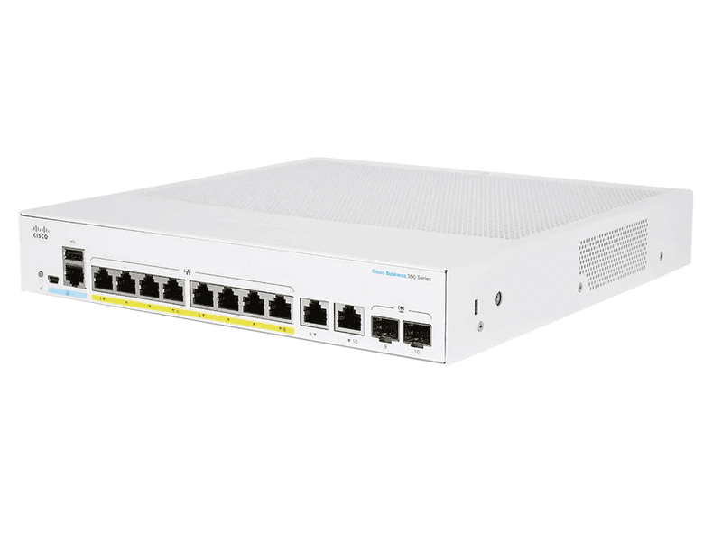 Cisco CBS350 8 Ports Manageable Ethernet Switch, PoE, GE, 2x1G SFP Combo