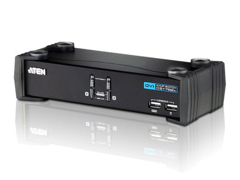 Aten 2 Port USB DVI KVMP Switch with Audio and USB 2.0 Hub - Cables Included