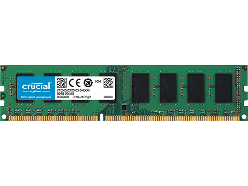 Crucial 8GB 1x8GB DDR3L 1600MHz UDIMM CL11 Dual Voltage 1.35V/ 1.5V