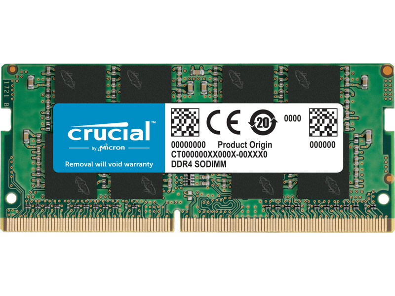 Crucial 8GB 1x8GB DDR4 SODIMM 3200MHz CL22 1.2V Notebook Memory