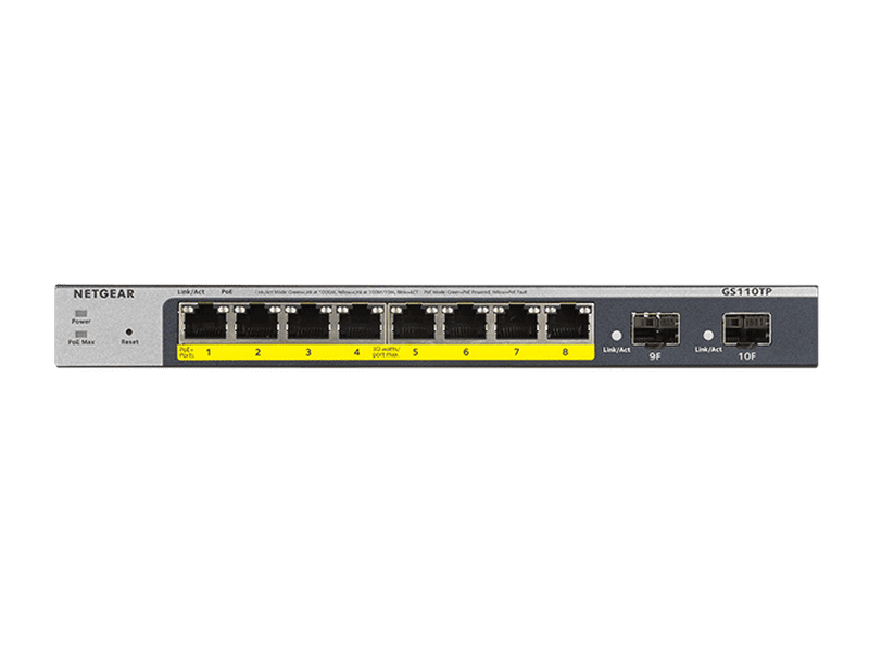 Netgear GS110TP ProSafe 8-port Gigabit Smart Managed Pro Switch, PoE