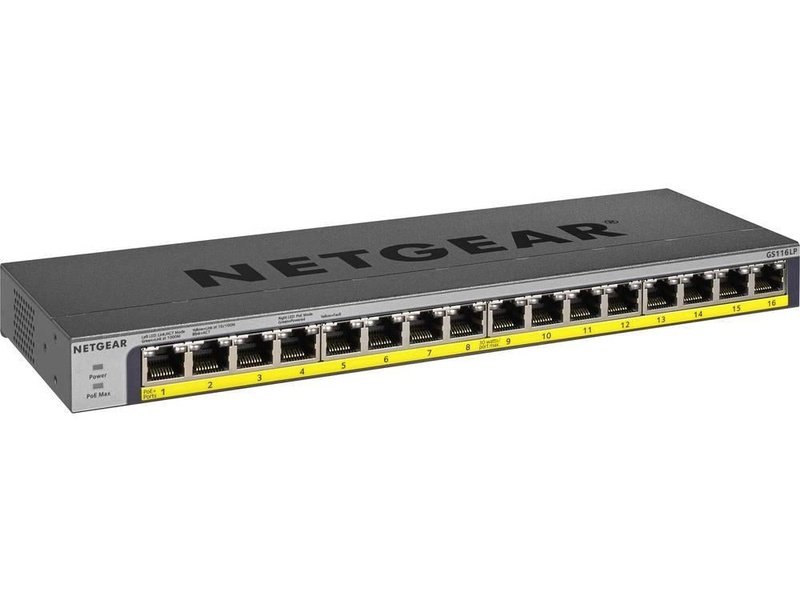 Netgear GS116LP 16-Port Gigabit Unmanaged Switch, PoE+