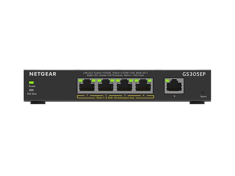 Netgear GS305EP 5-Port Gigabit Ethernet Plus Switch, PoE+