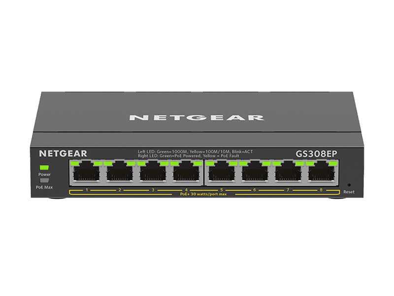 Netgear GS308EP 8-Port Gigabit Ethernet Plus Switch, PoE+