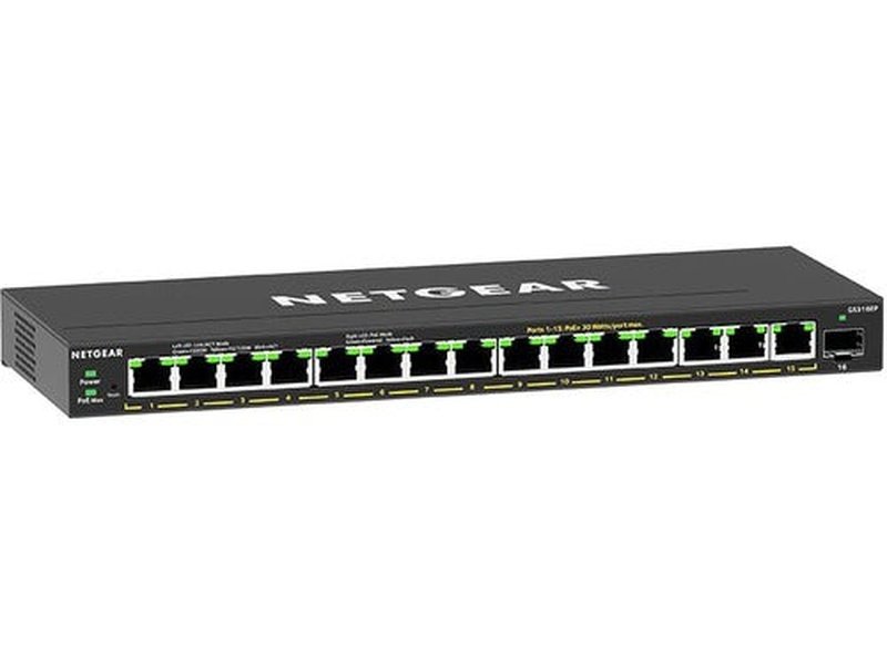 Netgear GS316EP 16-Port Gigabit Ethernet Plus Switch, PoE+, 1 SFP