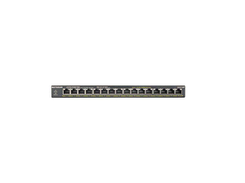 Netgear GS316P SOHO 16-Port Gigabit Unmanaged Switch. PoE+