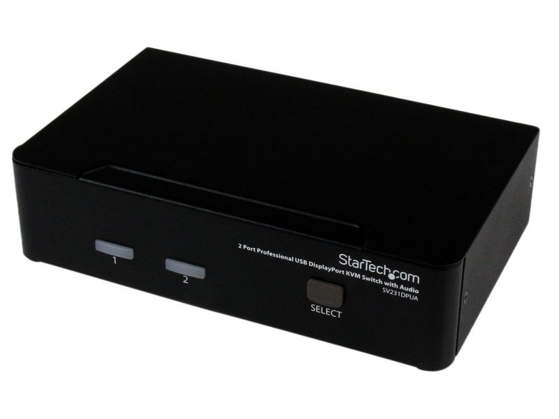 StarTech 2 Port DisplayPort KVM Switch Single Screen USB Audio No Cable