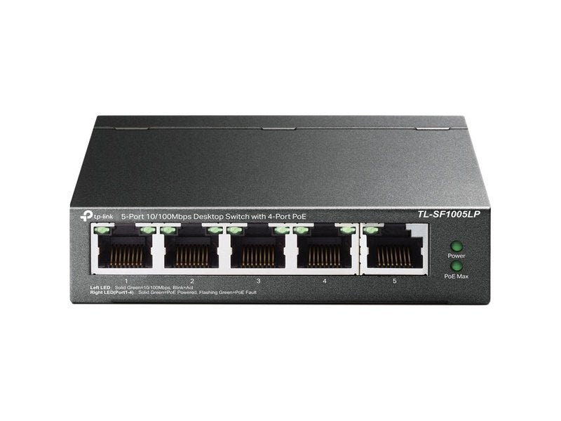 TP-Link TL-SF1005LP 5-Port 10/100Mbps Desktop Switch with 4-Port PoE