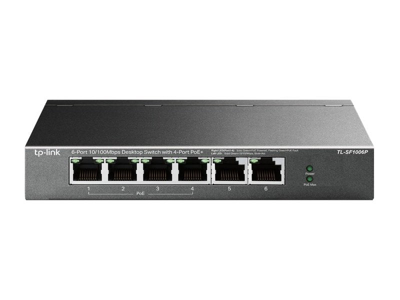 TP-Link TL-SF1006P 6-Port 10/100Mbps Desktop Switch with 4-Port PoE+