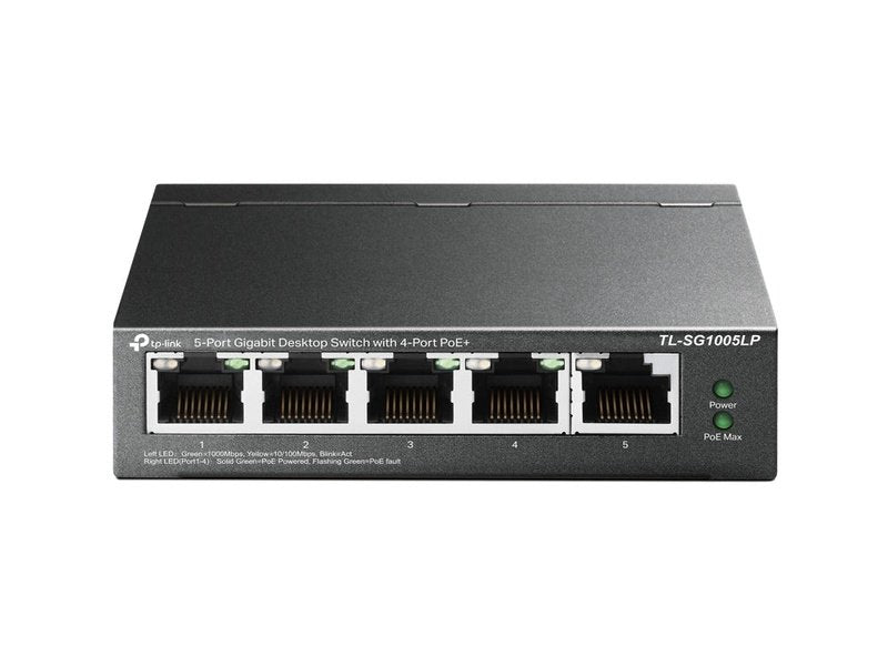 ﻿TP-Link TL-SG1005LP 5-Port Gigabit Desktop Switch with 4-Port PoE+