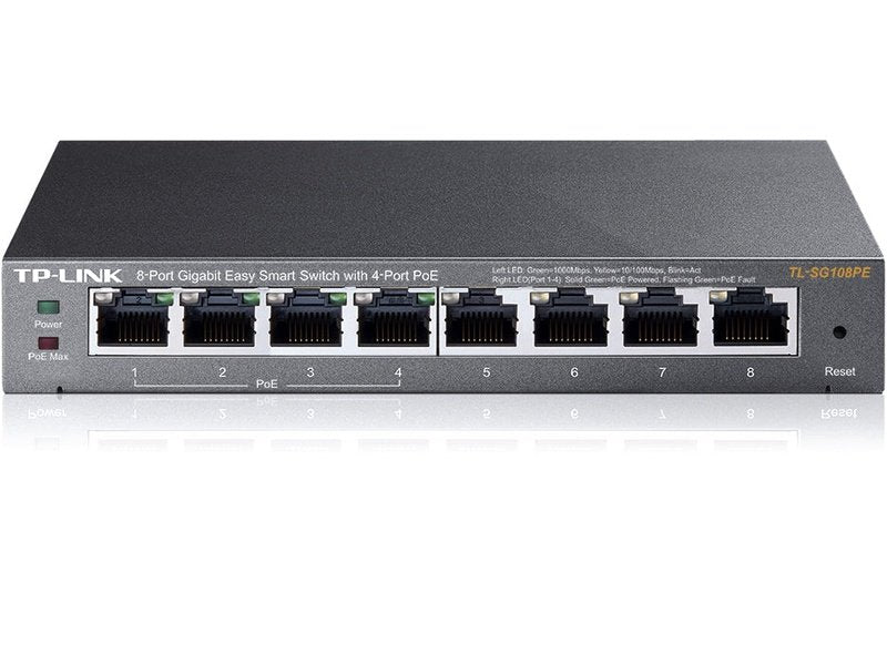 TP-Link TL-SG108PE 8-Port Gigabit Easy Smart Switch with 4-Port PoE+